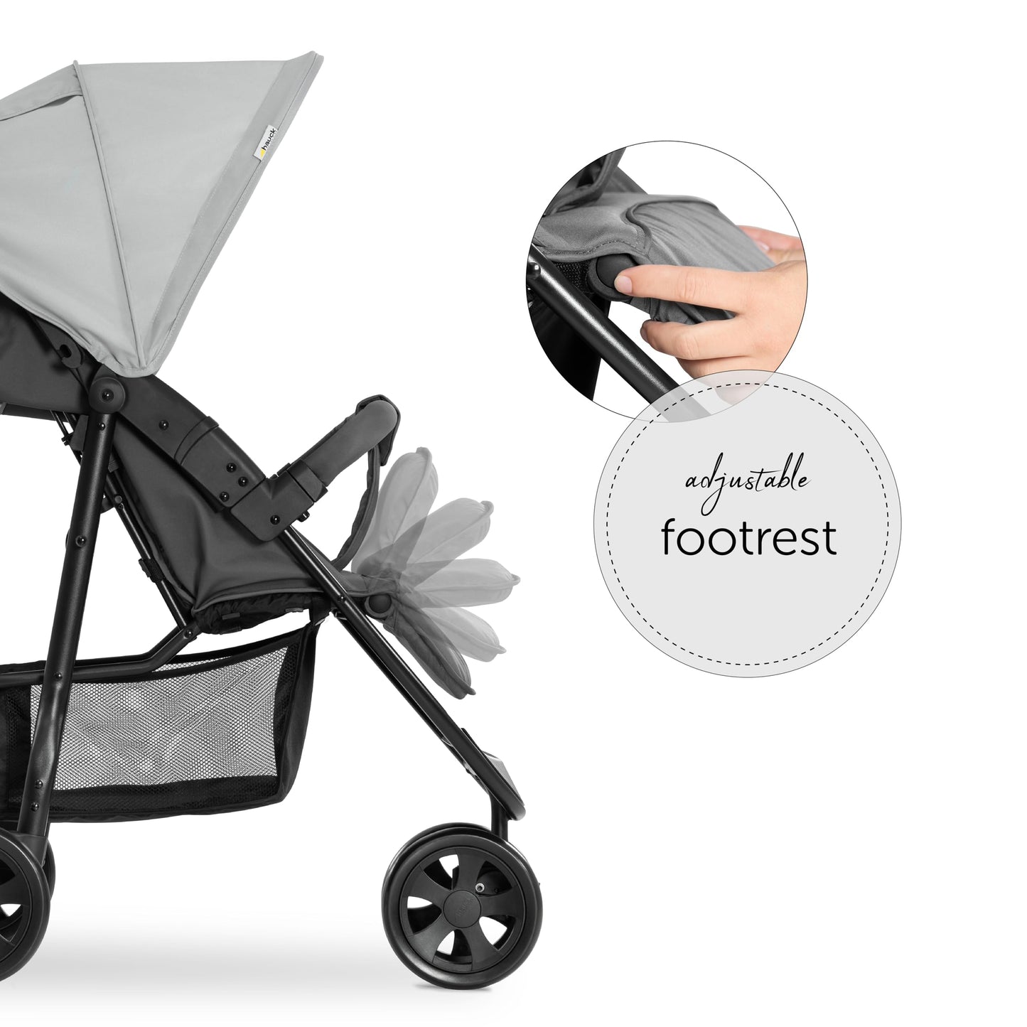 Silla de Paseo Ligera – 3 Ruedas, Reclinable, Hasta 22 kg, Plegado Compacto, Gris