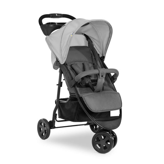 Silla de Paseo Ligera – 3 Ruedas, Reclinable, Hasta 22 kg, Plegado Compacto, Gris